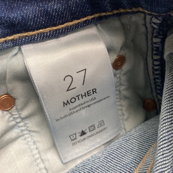 MOTHER INSIDER CROP STEP FRAY IN GIRL CRUSH HIGH WAISTED RAW HEM STRETCH DENIM - Picture 9 of 14